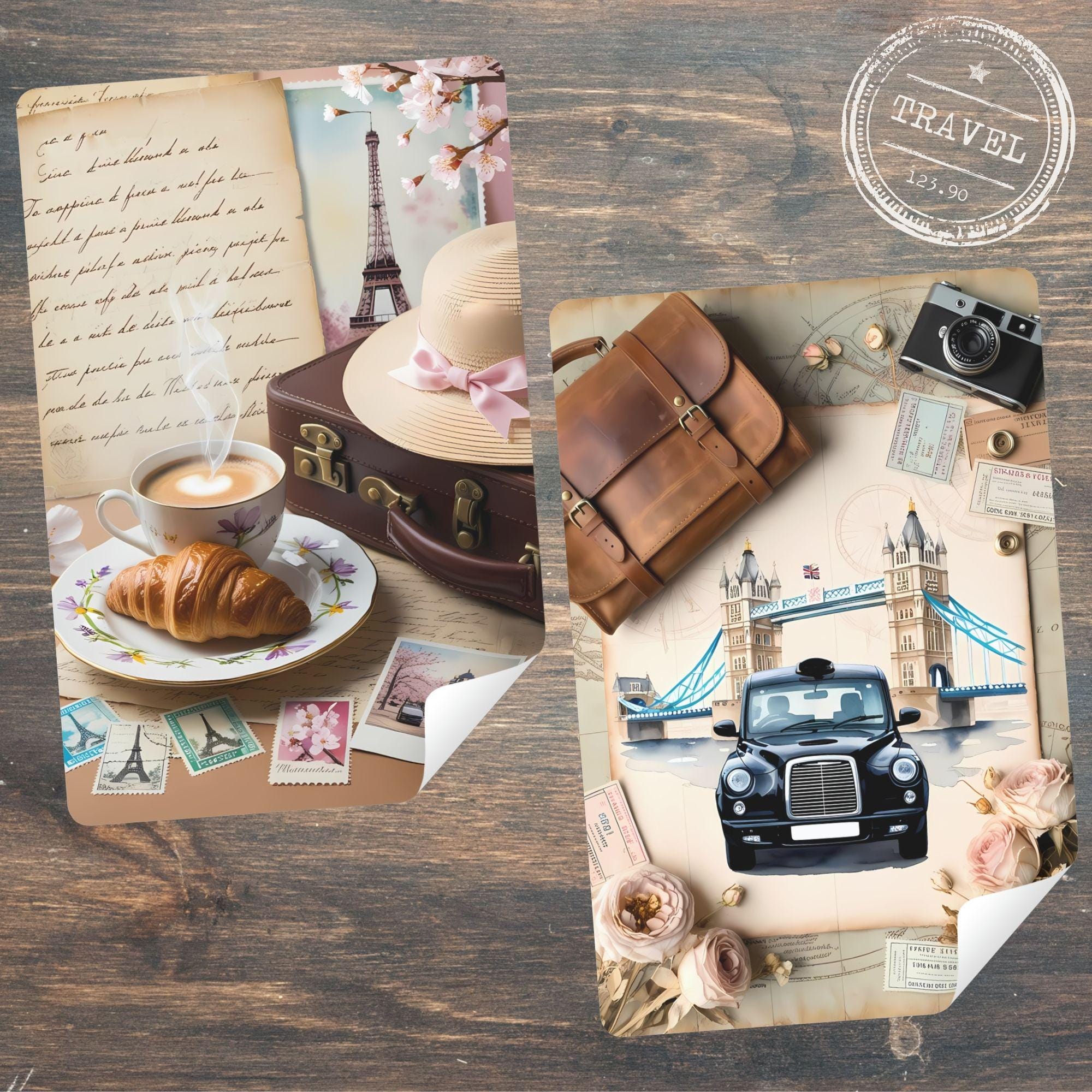 Vintage Travel Junk Journal Kit | Retro Ephemera, Scrapbook Paper (Digital Download) - Image 6