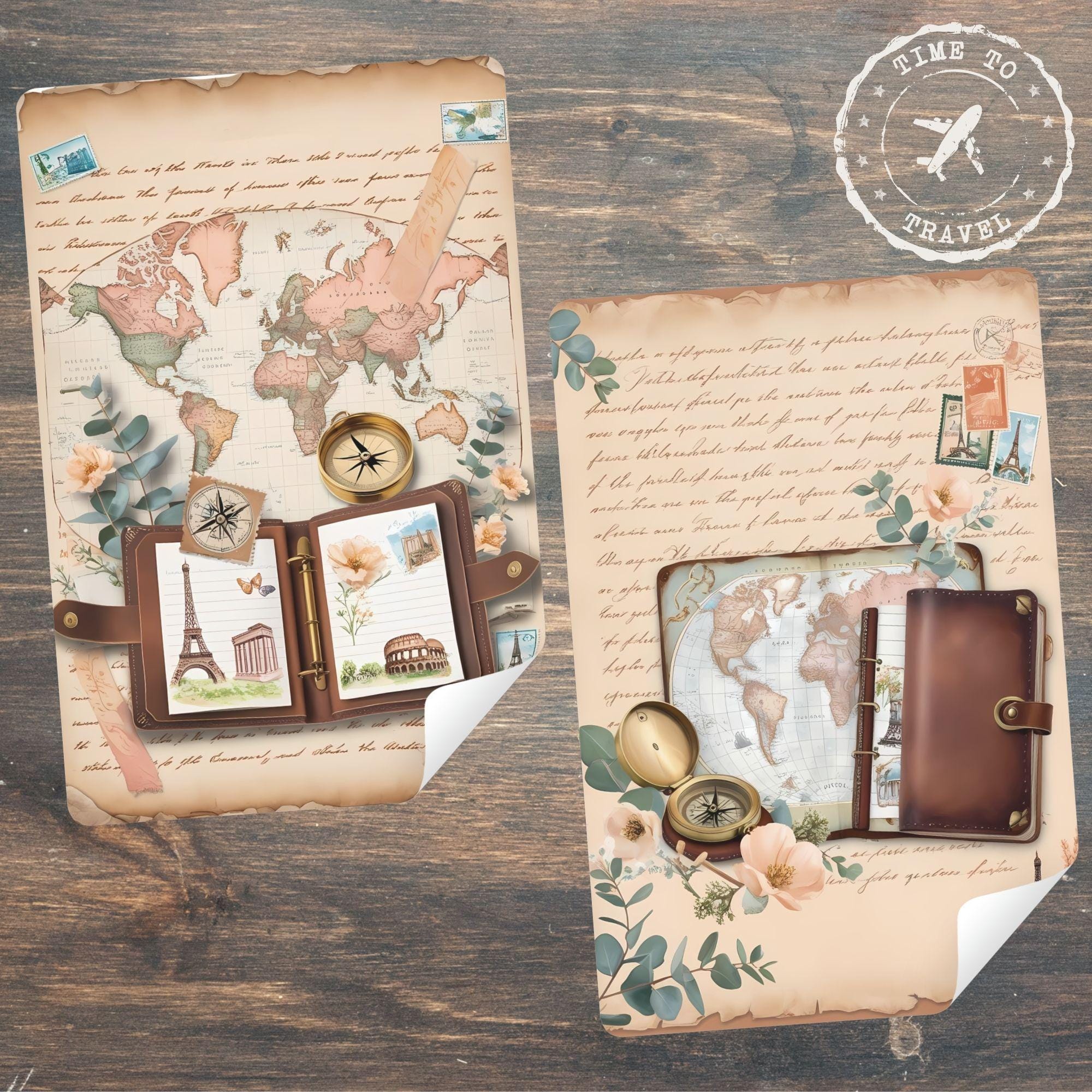 Vintage Travel Junk Journal Kit | Retro Ephemera, Scrapbook Paper (Digital Download) - Image 5