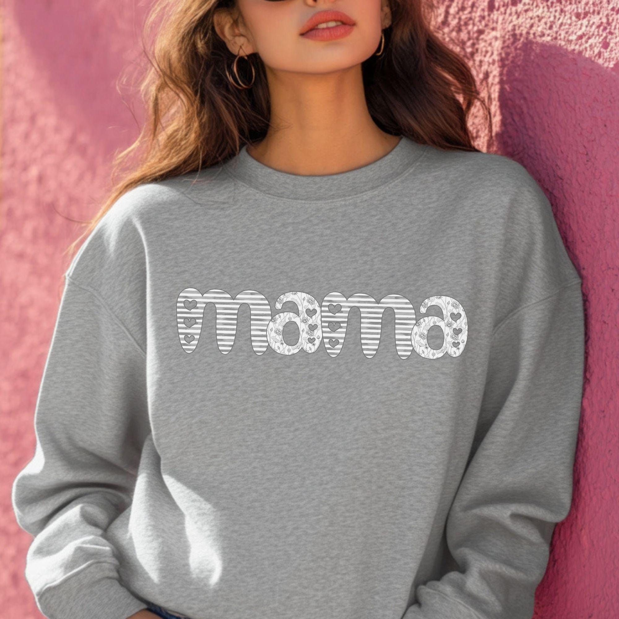 Preppy Mama png, Cute Mama png, Floral Mama png, Mothers day png, Mama png, Mama Shirt Design, Floral Sublimation, Gift for Mom - Image 4