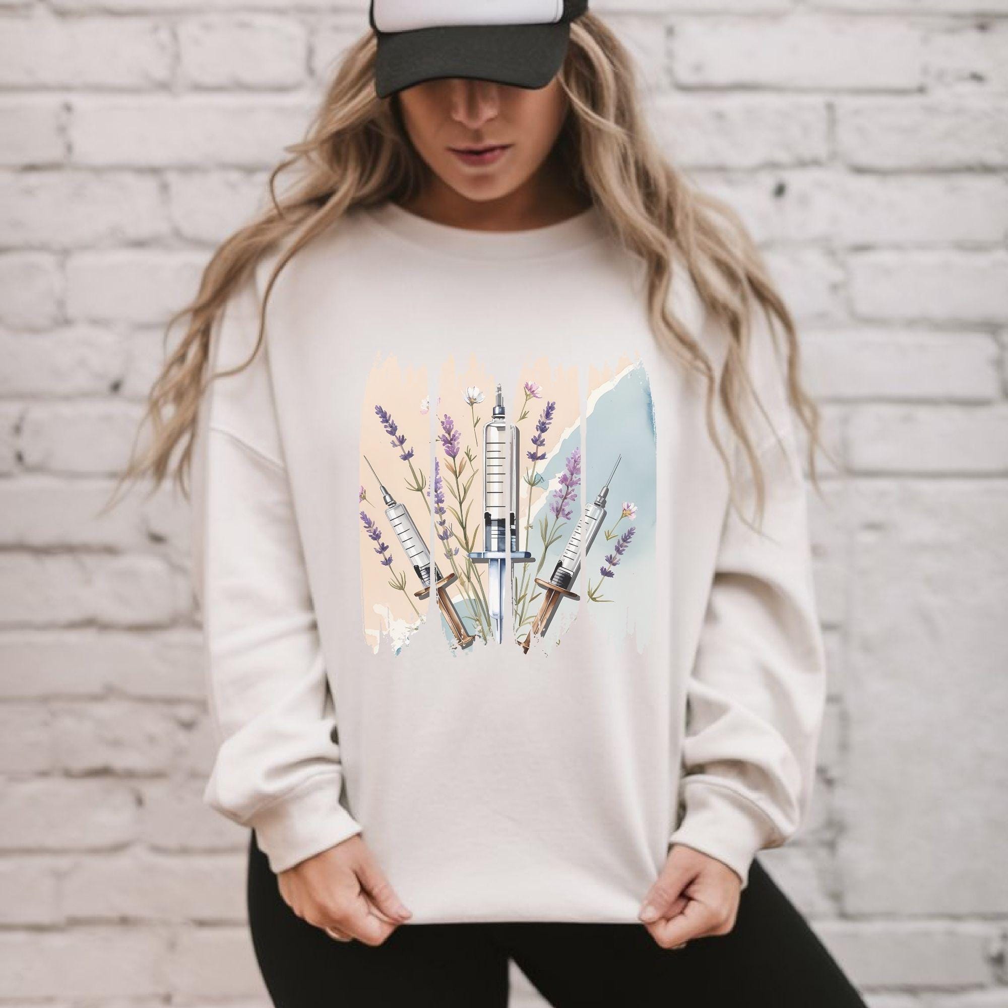 Retro Nurse png,Nurse Floral Png,Retro Nurse Png,Nurse Life Png,Nurse gift, Wild Flowers Nurse, Health care worker Png, Brushstroke design - Image 8