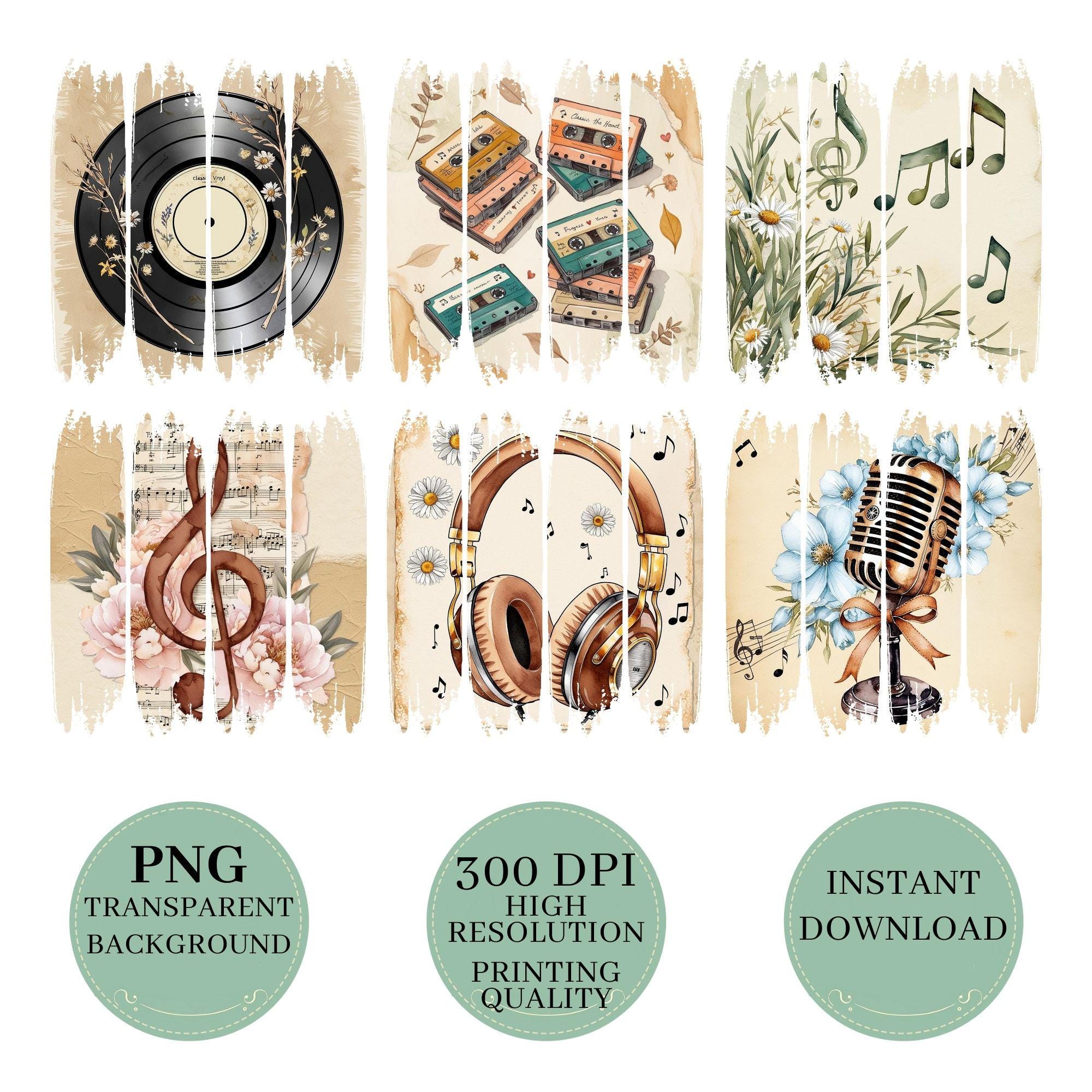 Music Lover Shirt, Music Note Shirt, Gift for Music Lover, Notes Shirt, Gifts For Daughter, Funny Shirt, Musical floral,Vintage music lovers - Image 2