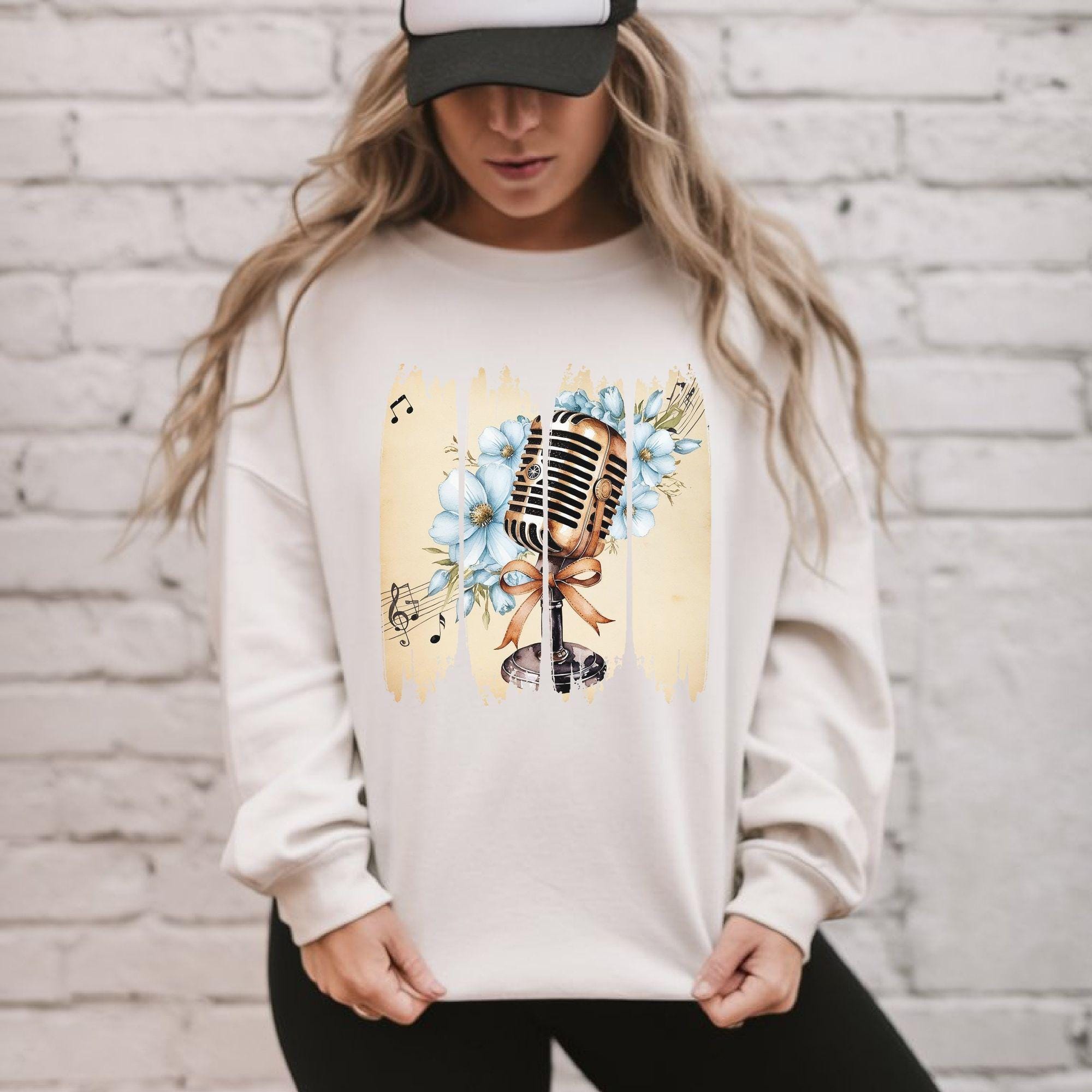 Music Lover Shirt, Music Note Shirt, Gift for Music Lover, Notes Shirt, Gifts For Daughter, Funny Shirt, Musical floral,Vintage music lovers - Image 7