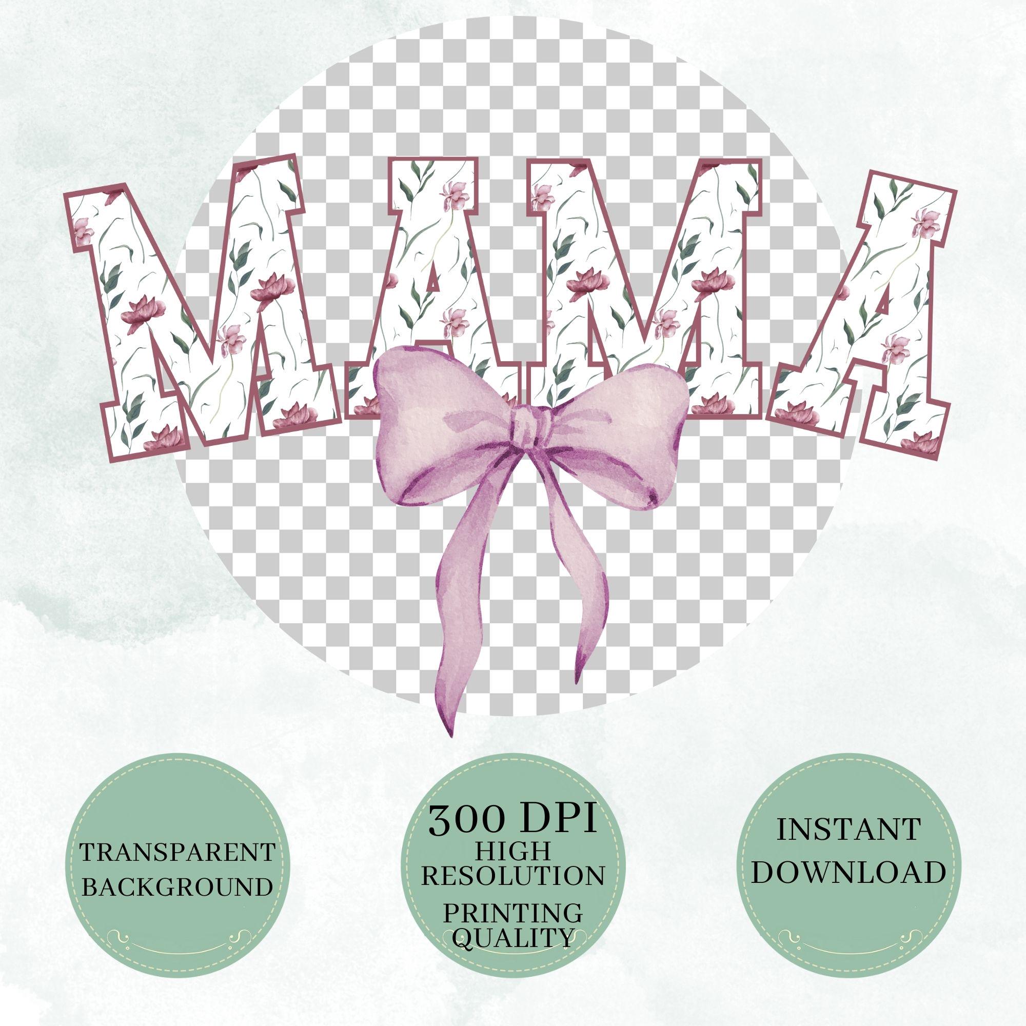 Lace Coquette Bow Mama Coquette Png, Mama png, Floral Mama Png, Floral Chinoiserie Png, Mama Varsity Spring png Mothers Day Png Gift for Mom - Image 10