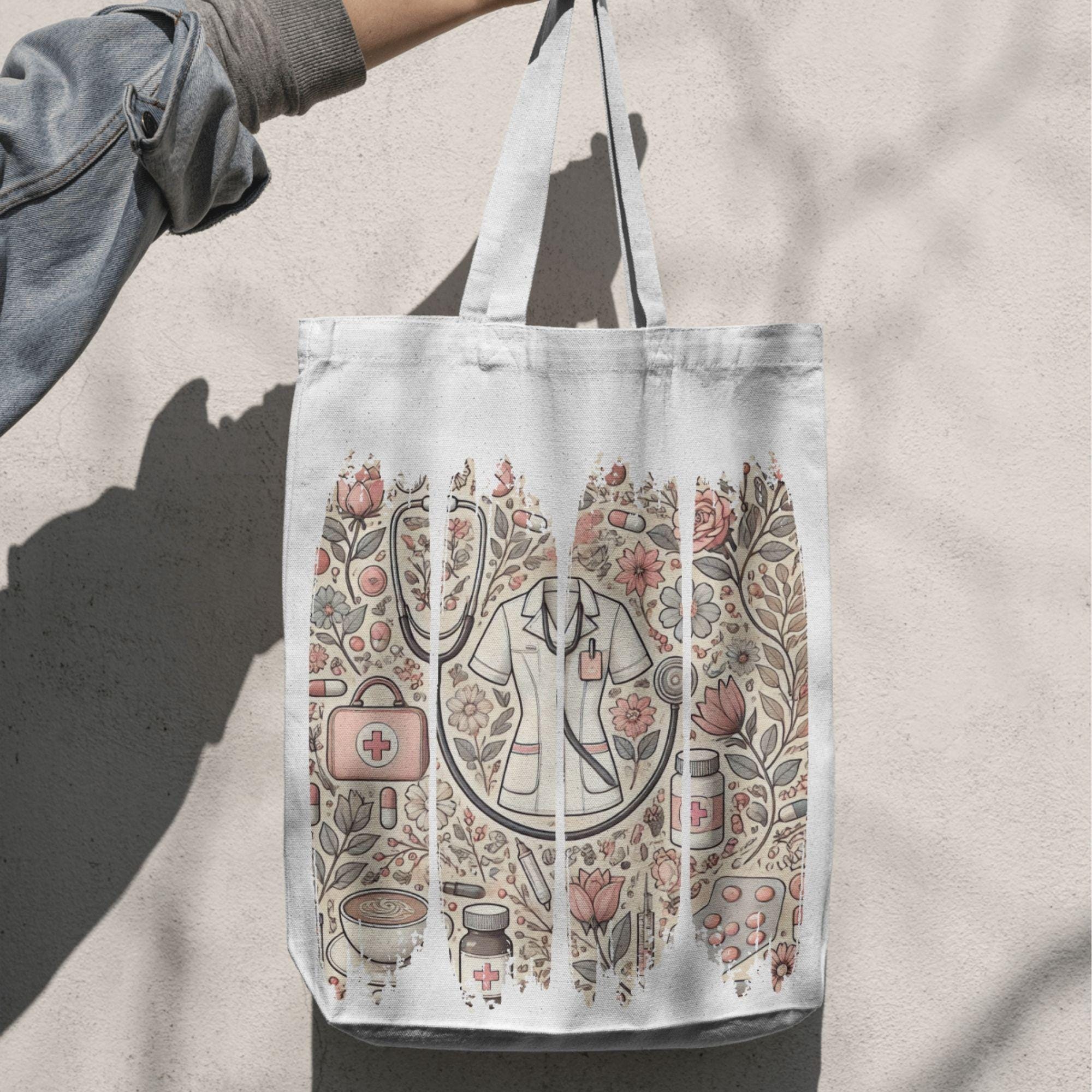 Retro Nurse png,Nurse Floral Png,Retro Nurse Png,Nurse Life Png,Nurse gift, Wild Flowers Nurse, Health care worker Png, Brushstroke design - Image 7