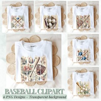 Vintage Baseball Mama PNG Clipart, Boho Brushstroke (Digital Download)