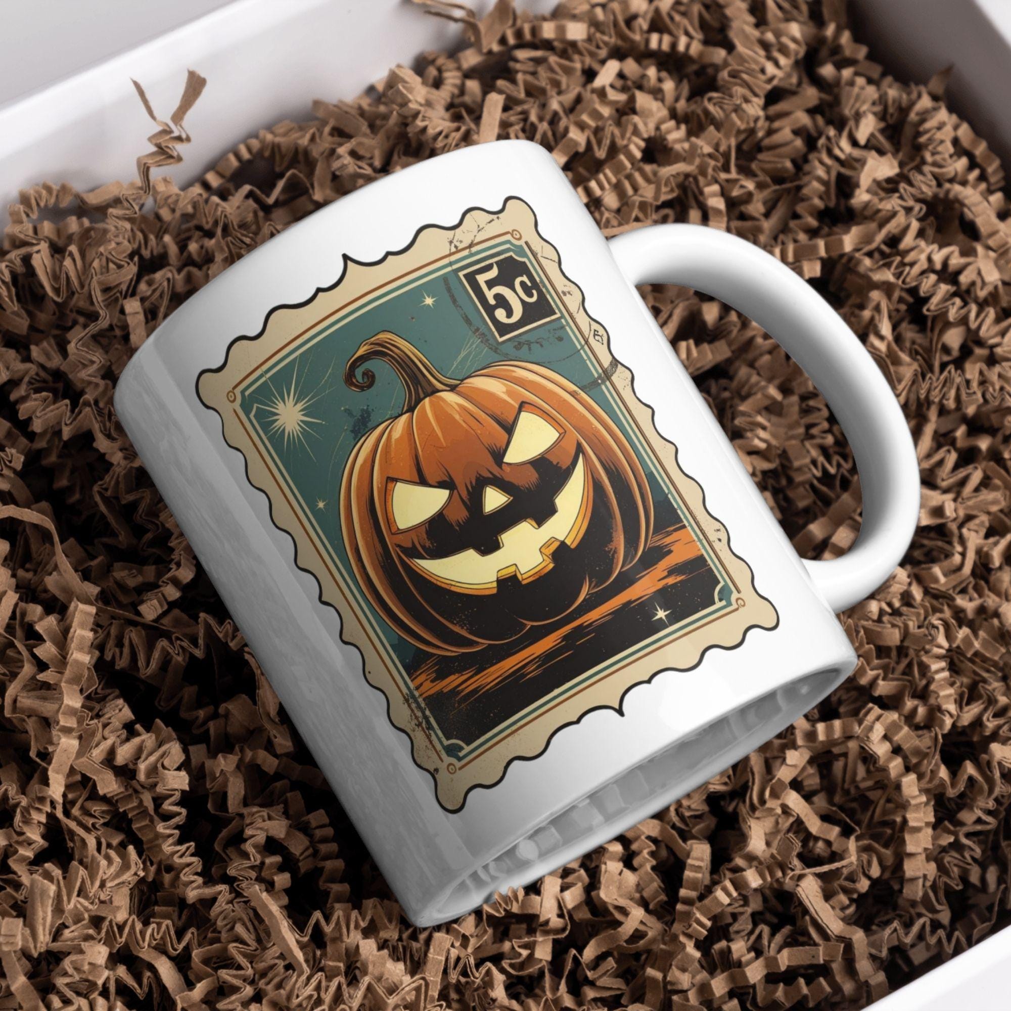 Vintage Halloween Stamp Clipart Bundle, Spooky Retro PNG (Digital Download) - Image 7