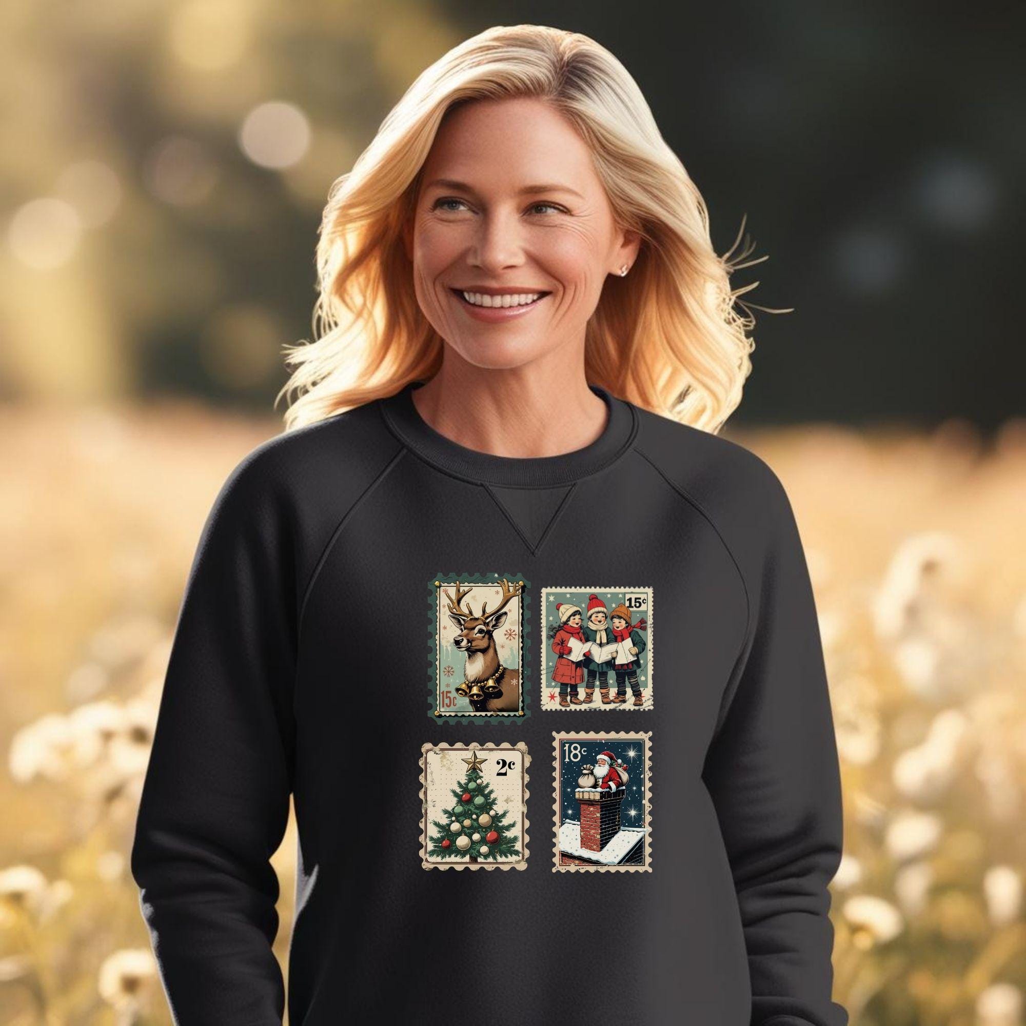 Christmas Postage Stamp PNGs – Vintage Holiday Stickers - Image 9