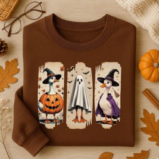Halloween Goose PNG Ghost Goose Clipart Funny Spooky Retro Brushstroke Sublimation Design Trendy Goose Shirt Creepy Cute Digital Download
