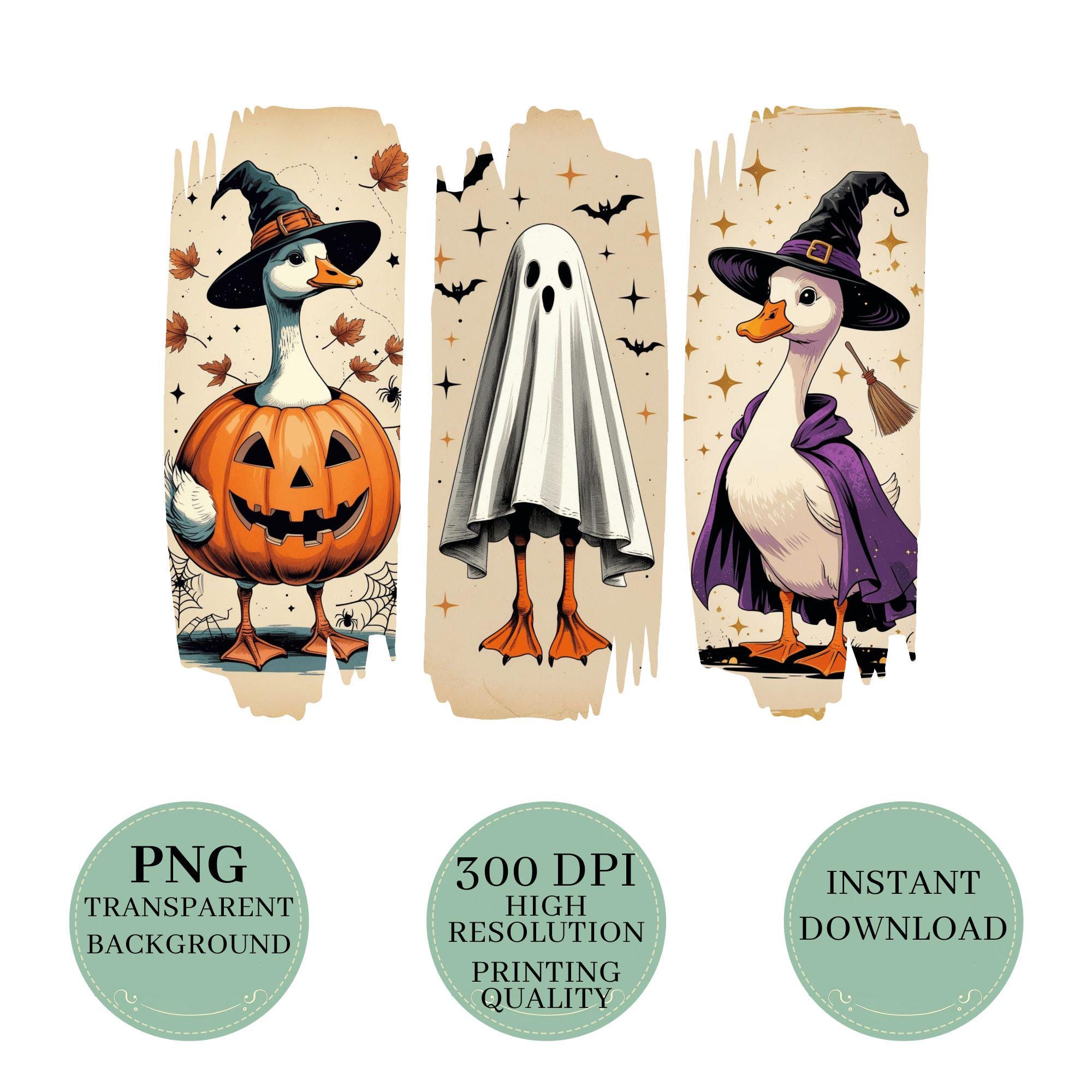 Halloween Goose PNG Ghost Goose Clipart Funny Spooky Retro Brushstroke Sublimation Design Trendy Goose Shirt Creepy Cute Digital Download - Image 10