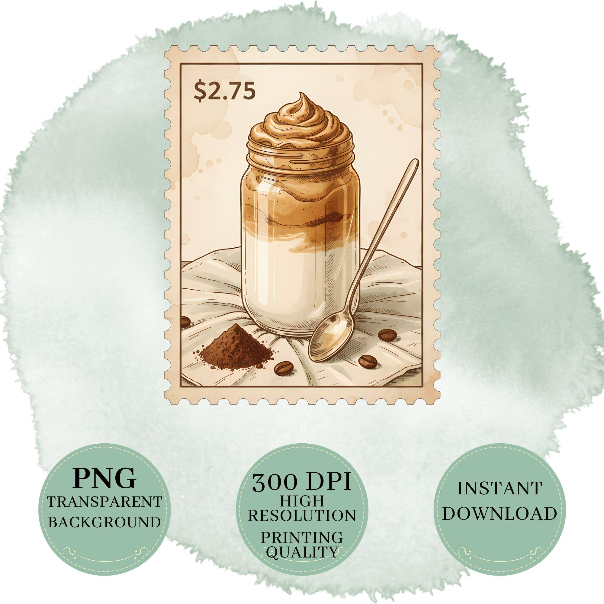 Vintage Boho Coffee Stamp Clipart Set with Cozy Café Scenes Barista Tools and Designs for Creative Journaling - Image 11