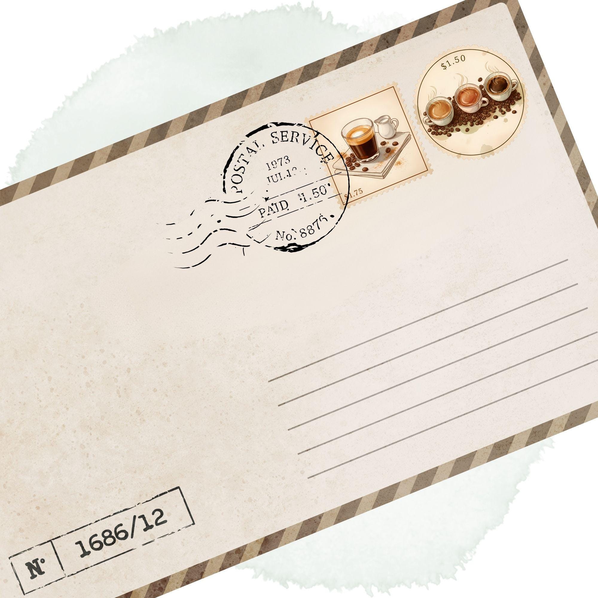 Vintage Boho Coffee Stamp Clipart Set with Cozy Café Scenes Barista Tools and Designs for Creative Journaling - Image 8