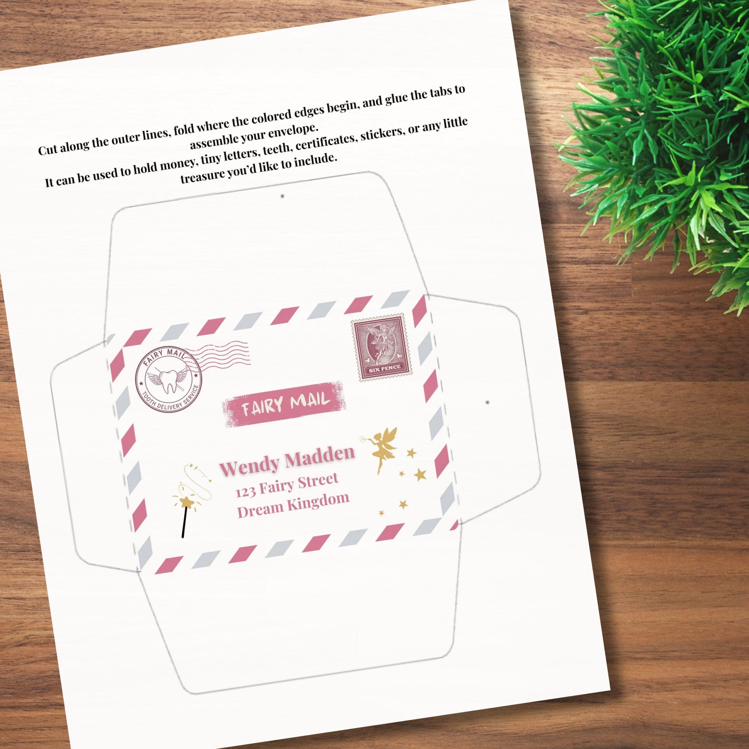 Editable Tooth Fairy Kit for Kids – Certificate, Receipts, Letter, Tracker, Envelope, Stickers for girls - Image 8