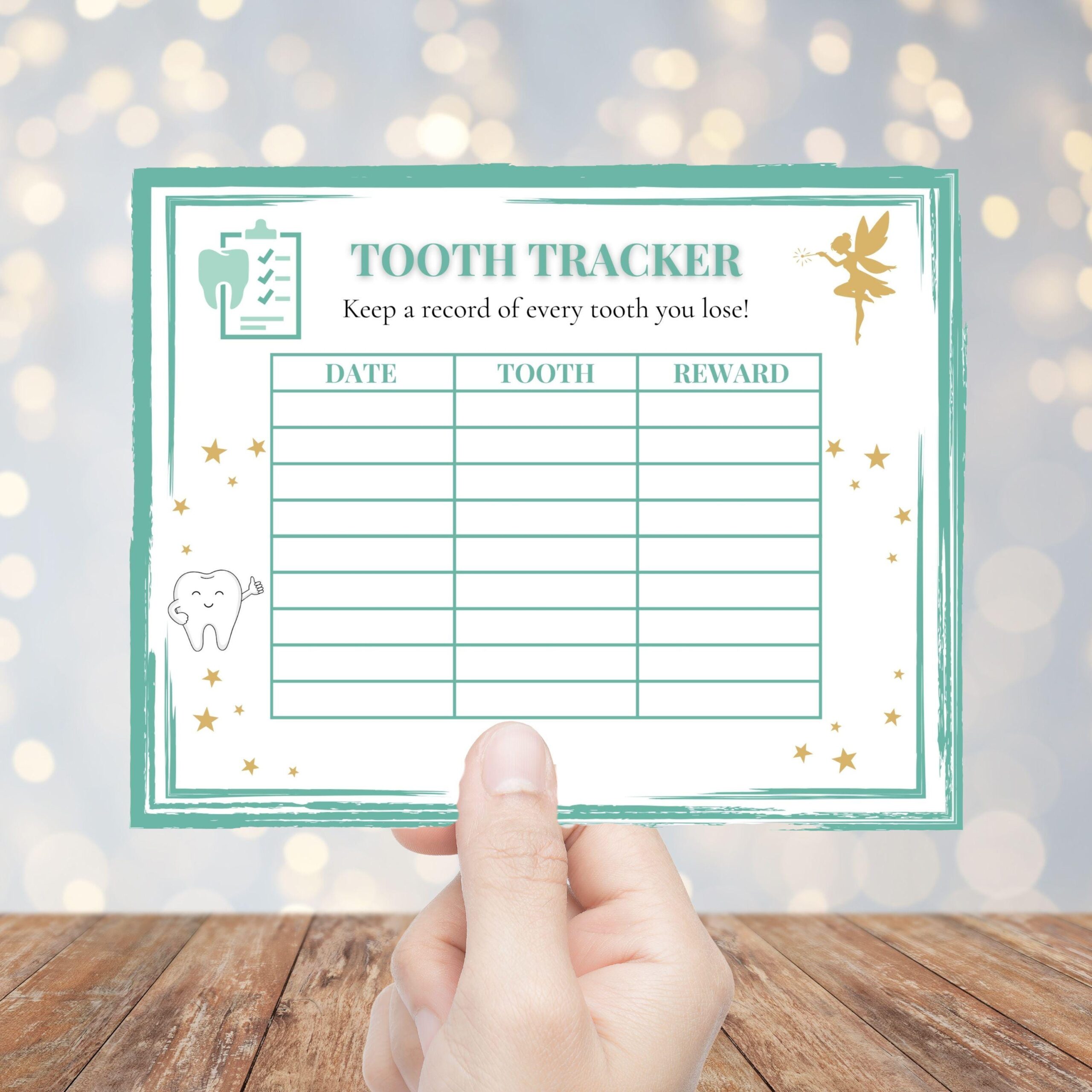Editable Tooth Fairy Kit for Kids – Certificate, Receipts, Letter, Tracker, Envelope, Stickers Neutral Mint - Image 7