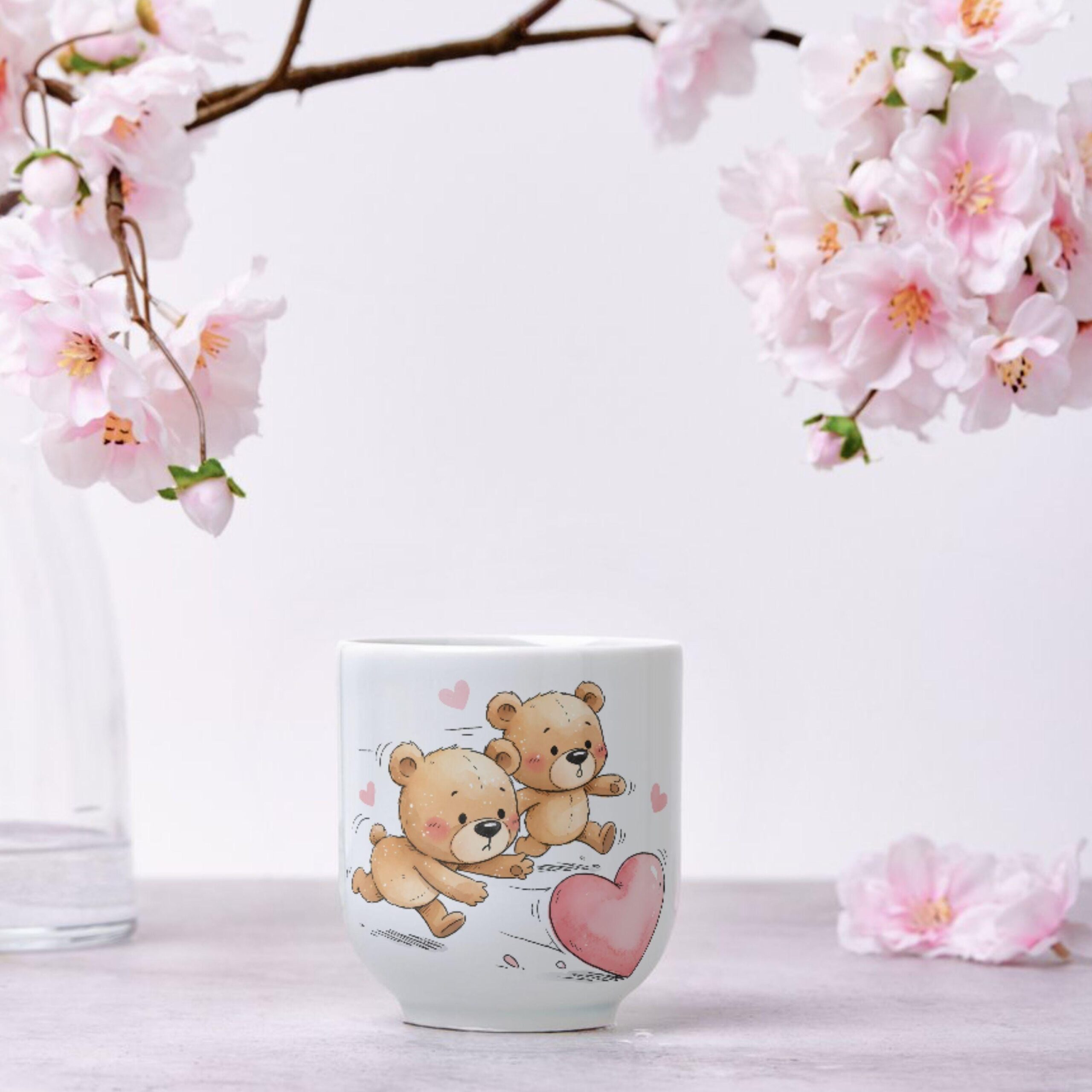 30 Whimsical Teddy Bear Valentine Clipart | Watercolor Bears PNG | Romantic Sketch Bundle - Image 7