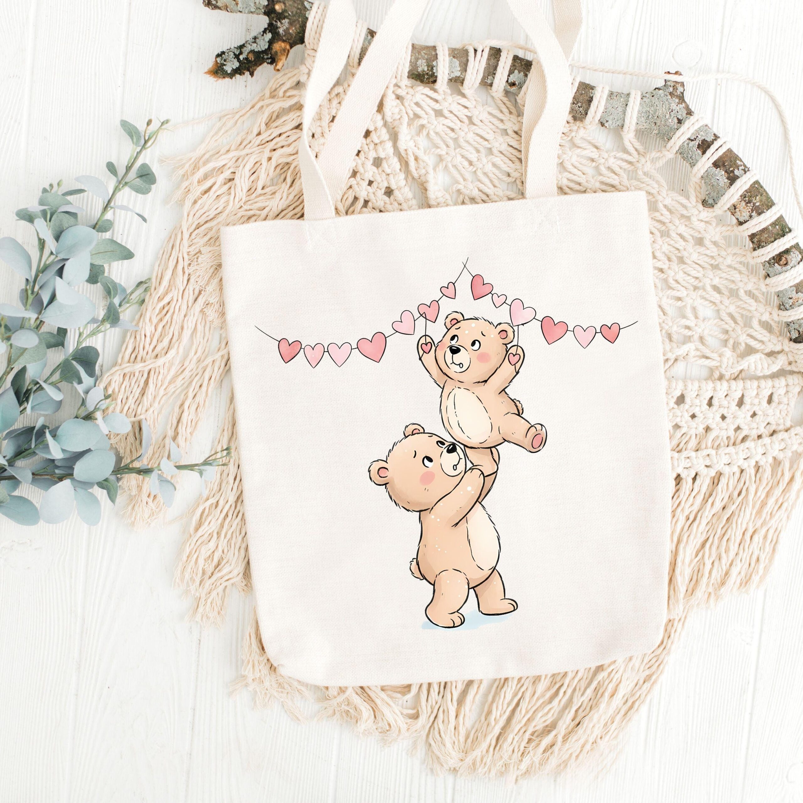 30 Whimsical Teddy Bear Valentine Clipart | Watercolor Bears PNG | Romantic Sketch Bundle - Image 6