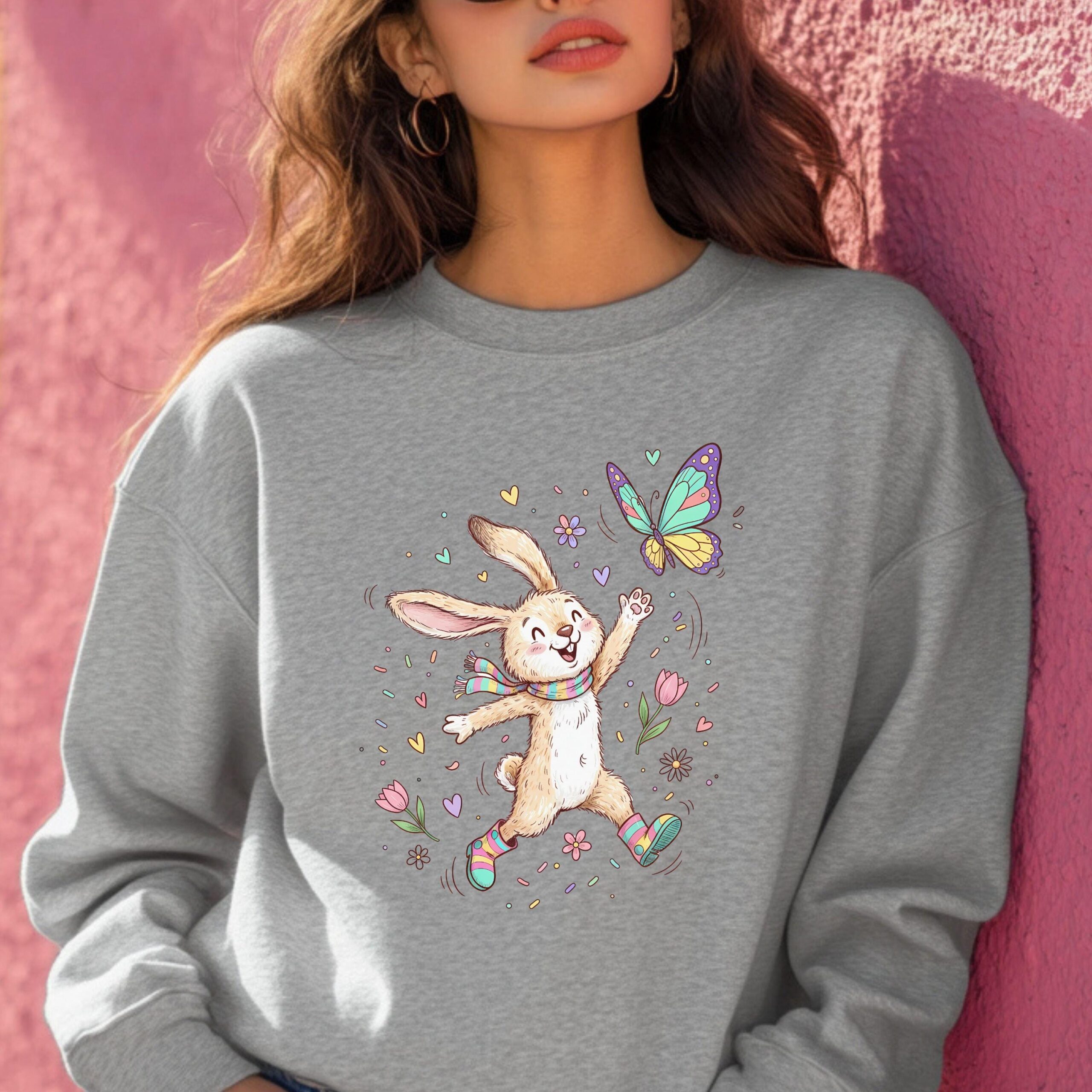 Vibrant Pastel Easter Clipart Set | Quirky Spring Rabbits, Eggs, Baskets & Elements - Image 10