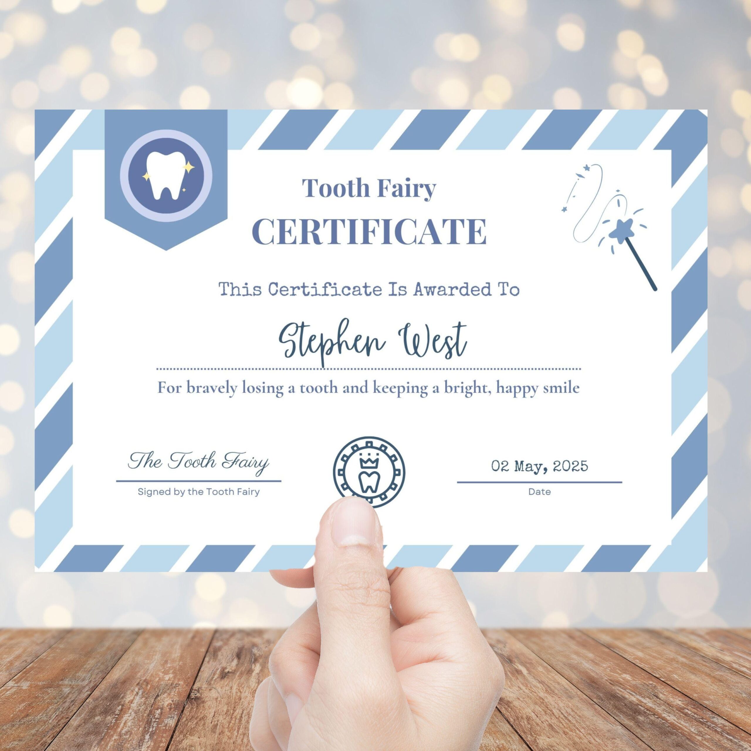 Editable Tooth Fairy Kit for Kids – Certificate, Receipts, Letter, Tracker, Envelope, Stickers for boys - Image 5