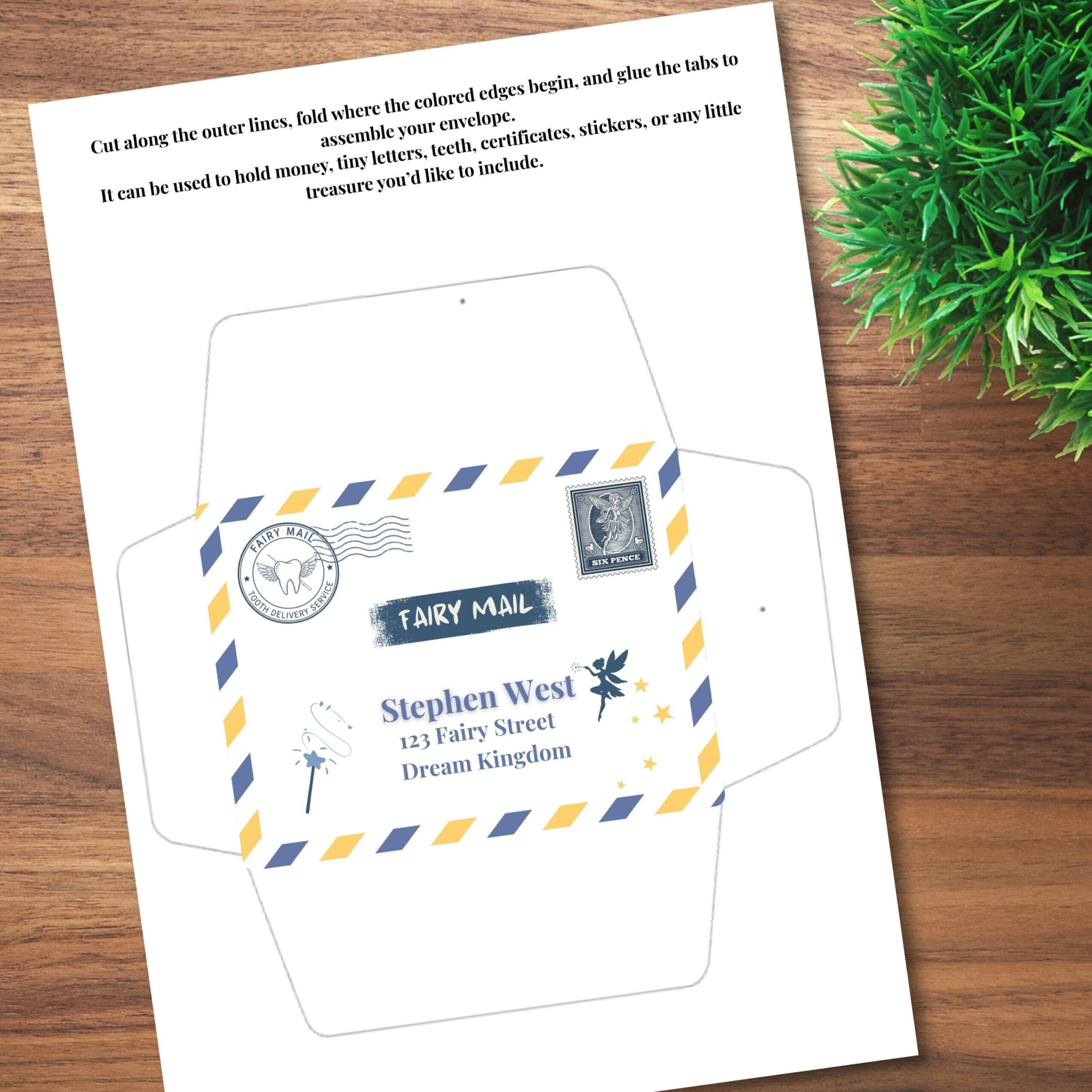 Editable Tooth Fairy Kit for Kids – Certificate, Receipts, Letter, Tracker, Envelope, Stickers for boys - Image 8