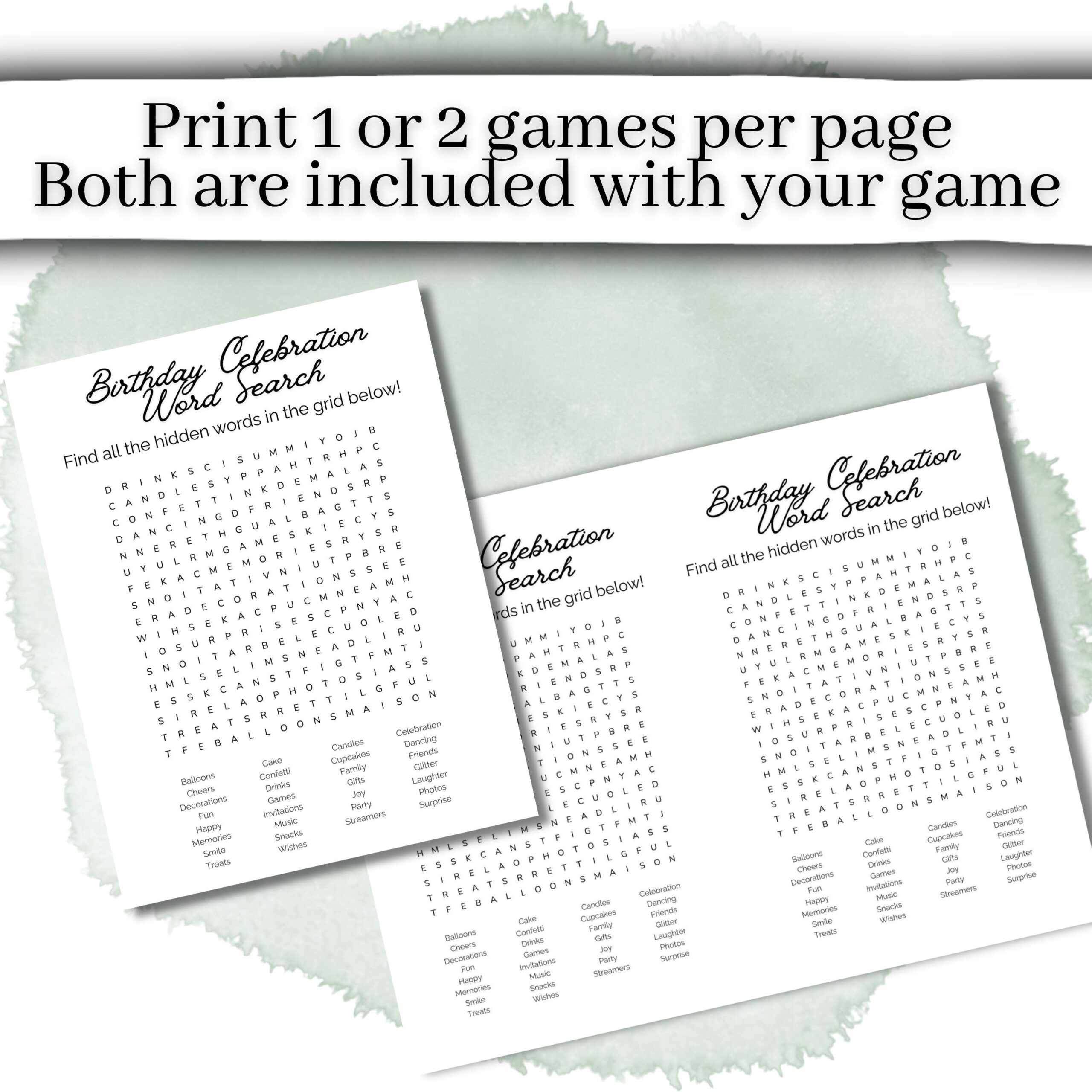Custom Word Search Game – Personalized Printable Puzzle for Weddings, Birthdays & Parties - Image 3