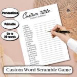Custom Word Scramble Game – Personalized Printable Party Puzzle for Any Celebration